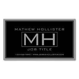 Stijlvolle knappe grijs & zwart professional magnetisch visitekaartje