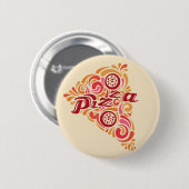 Stijlvolle knop Pizza Slice Ronde Button 5,7 Cm (Voorkant /achterkant)