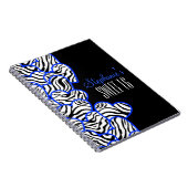 Stijlvolle Kobalt Sweet 16 Zebra Heart Design Naam Notitieboek (Rechterzijde)