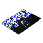 Stijlvolle Kobalt Sweet 16 Zebra Heart Design Naam Notitieboek (Linkerzijde)