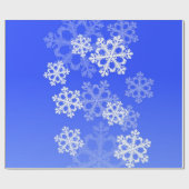 Stijlvolle kobaltblauwe sneeuwvlokken Moderne Kers Cadeaupapier (Vlak)