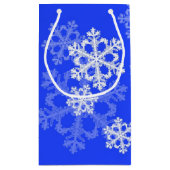 Stijlvolle kobaltblauwe sneeuwvlokken Moderne Kers Klein Cadeauzakje (Achterkant)