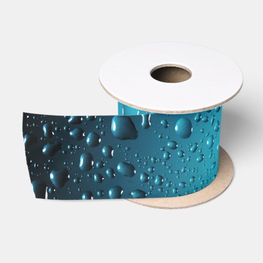 Stijlvolle koele blauwe waterdruppels satijnen lint (Spoel)
