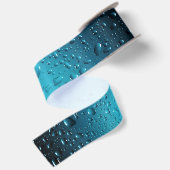 Stijlvolle koele blauwe waterdruppels satijnen lint (Achterkant)