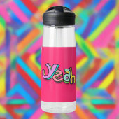 Stijlvolle koele "Ja" regenboog kleuren roze sport Waterfles
