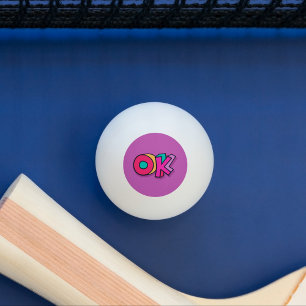 Stijlvolle koele "OK" Vette kleuren Paarse sporten Pingpongbal