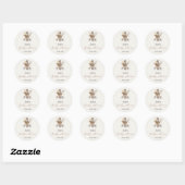 Stijlvolle koets bloemen zacht pastel Baby shower Ronde Sticker (Vel)