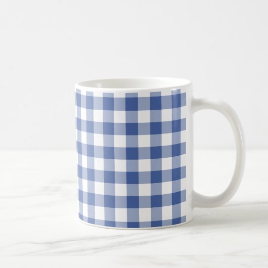 Stijlvolle koffie-Mok, donkerblauwCheck Gingham Koffiemok (Rechts)