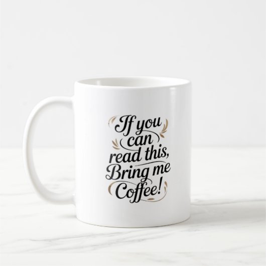 Stijlvolle koffie mok met grappige quote (Links)