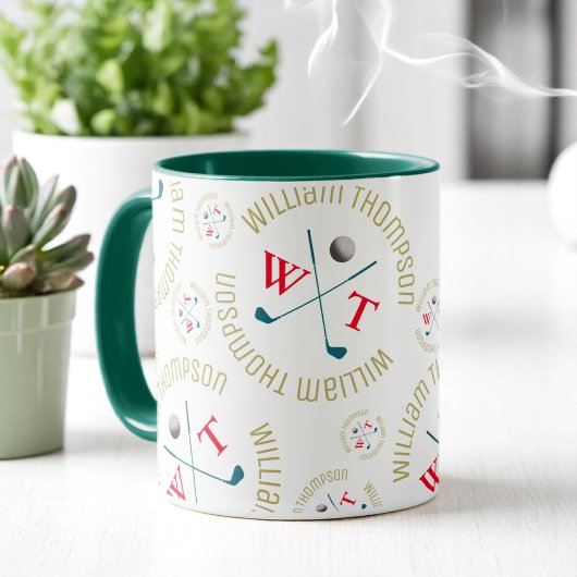 Stijlvolle Koffie Mok voor een Golfer (logo patroo