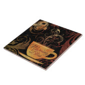 Stijlvolle koffieliefhebbers – Decoratieve vintage Tegeltje (Zijkant)