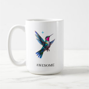 Stijlvolle kolibrie op wit koffiemok