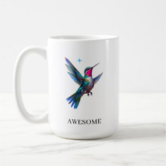 Stijlvolle kolibrie op wit koffiemok