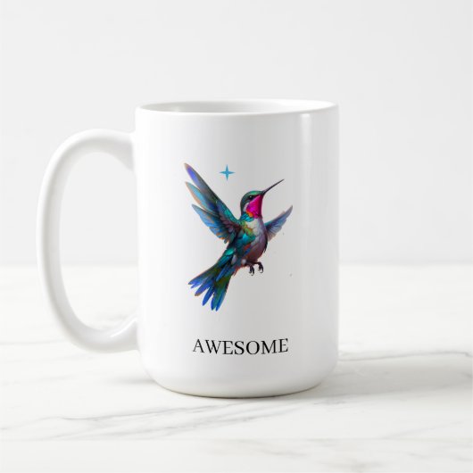 Stijlvolle kolibrie op wit koffiemok (Links)