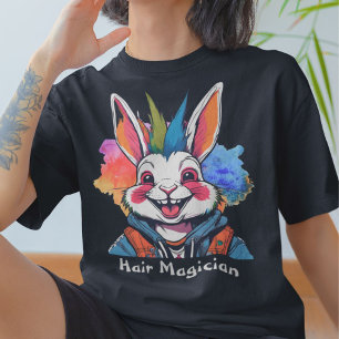 Stijlvolle konijn geschenken voor kapper haar styl t-shirt