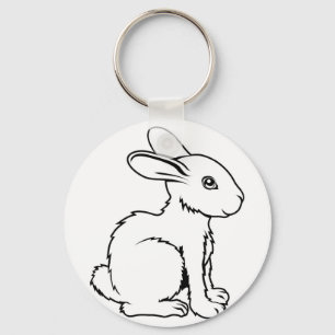 Stijlvolle konijnenillustratie sleutelhanger