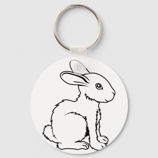 Stijlvolle konijnenillustratie sleutelhanger (Voorkant)