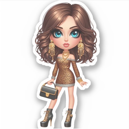 stijlvolle koningin sticker (Voorkant)