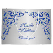 Stijlvolle Koninklijk Blauwe Krullen Groot Cadeauzakje (Achterkant)