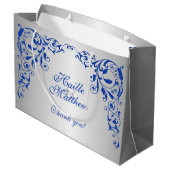 Stijlvolle Koninklijk Blauwe Krullen Groot Cadeauzakje (Achterkant Gekanteld)