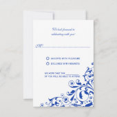 Stijlvolle Koninklijk Blauwe Krullen RSVP (Achterkant)