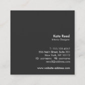 Stijlvolle koperen Roos gouden streep vierkant mon Vierkante Visitekaartje (Achterkant)