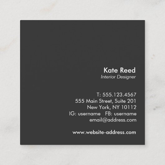 Stijlvolle koperen Roos gouden streep vierkant mon Vierkante Visitekaartje (Achterkant)