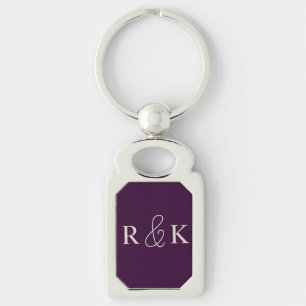 Stijlvolle koppels initialen monogrammed sleutelhanger