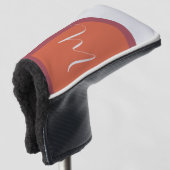 Stijlvolle Koraal en Magenta Roze Boog met Monogra Golfheadcover (3/4 voorkant)