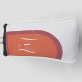 Stijlvolle Koraal en Magenta Roze Boog met Monogra Golfheadcover (Voorkant)