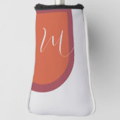 Stijlvolle Koraal en Magenta Roze Boog met Monogra Golfheadcover (Draai 90)