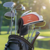 Stijlvolle Koraal en Magenta Roze Boog met Monogra Golfheadcover