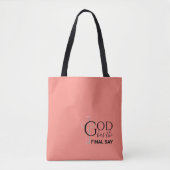 Stijlvolle koraalGOD HEEFT DE EINDZEG Christelijk Tote Bag (Voorkant)