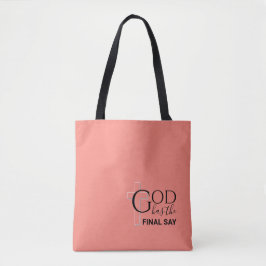 Stijlvolle koraalGOD HEEFT DE EINDZEG Christelijk Tote Bag