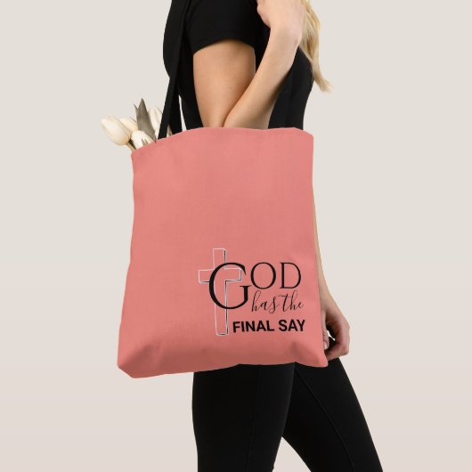 Stijlvolle koraalGOD HEEFT DE EINDZEG Christelijk Tote Bag (Dichtbij)