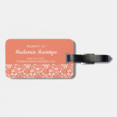 Stijlvolle koraalpeach tropische lentelers bagagelabel (Achterkant horizontaal)