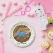 Stijlvolle Kreeft 1e Verjaardag & Gouden Confetti  Papieren Bordje (Feest)