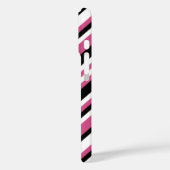 Stijlvolle kruidenroze en zwarte diagonaal strepen Case-Mate iPhone case (Achterkant / Links)