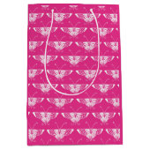 Stijlvolle Kunst Deco butterfly - fuchsia roze Medium Cadeauzakje (Voorkant)