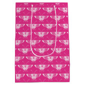 Stijlvolle Kunst Deco butterfly - fuchsia roze Medium Cadeauzakje (Achterkant)