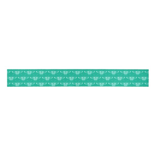 Stijlvolle Kunst Deco butterfly - turquoise en aqu Grosgrain Lint (Voorkant)
