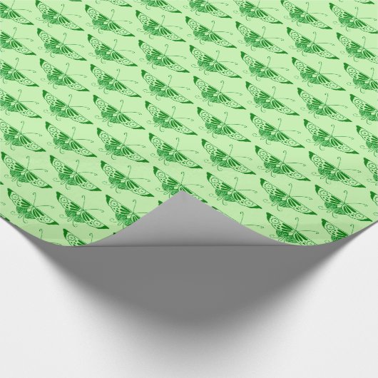 Stijlvolle Kunst Deco vlinder - smaragdgroen Cadeaupapier (Hoek)