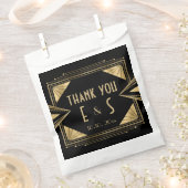 Stijlvolle kunstdeco zwarte en gouden trouwhershey bedankzakje (Geknipt)