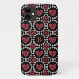 Stijlvolle kunsten en cirkels met monogram iPhone 11 hoesje