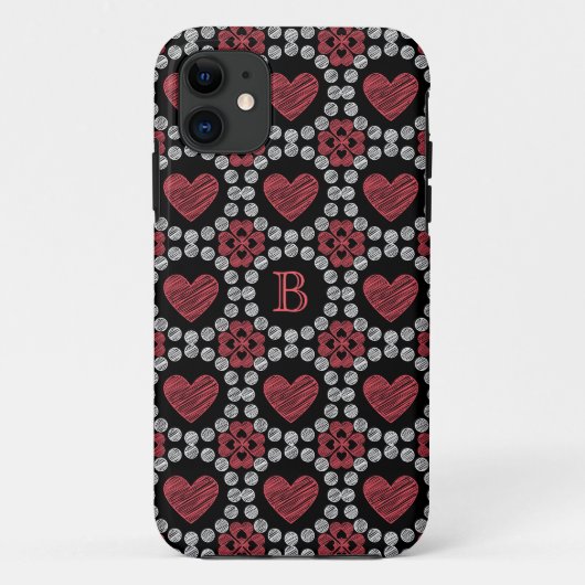 Stijlvolle kunsten en cirkels met monogram Case-Mate iPhone case (Achterkant)