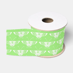 Stijlvolle kunstvlinder - kalkgroen grosgrain lint