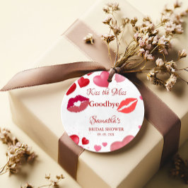 Stijlvolle  Kus Vaarwel Rode Lippen Bruidsjurk Sho Bedankjes Labels