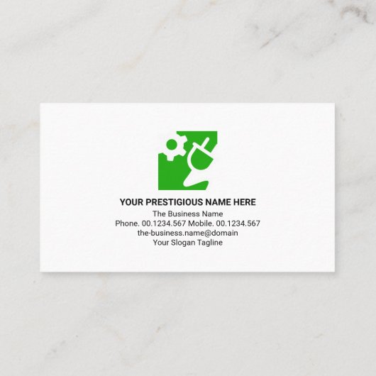 Stijlvolle lamp en elektrische voeding visitekaartje (Achterkant)