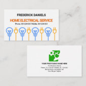 Stijlvolle lamp en elektrische voeding visitekaartje (Voorkant / Achterkant)