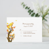 Stijlvolle landbomen Wedding RSVP Kaartje (Staand voorkant)